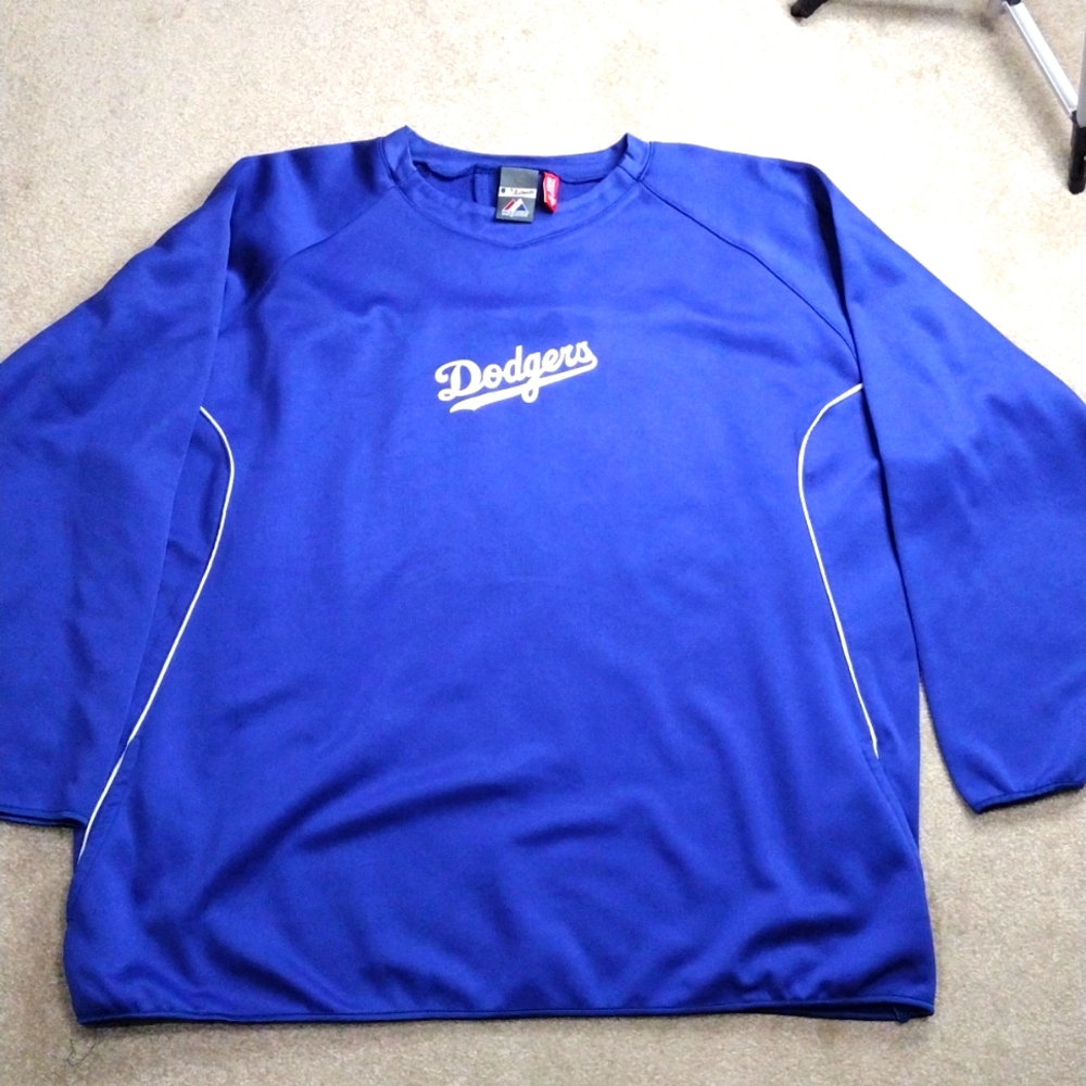 LA Dodgers Majestic Therma Base Tech Fleece Sweater Men's 4XL Color: Royal